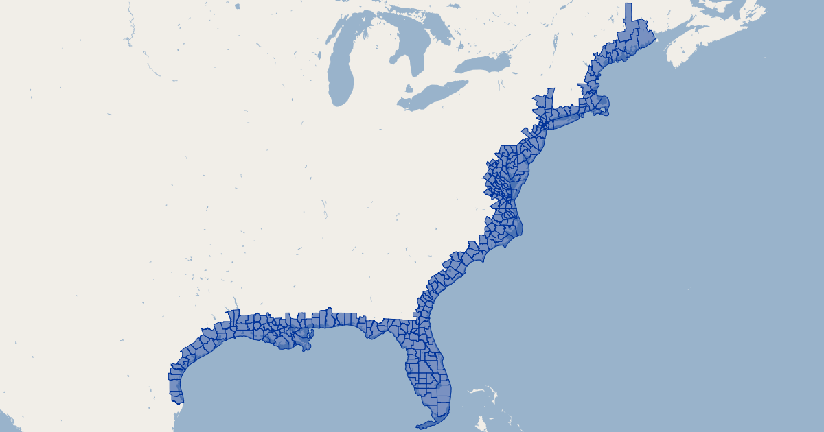 US Sea Level Rise Scenarios - United States of America | GIS Map Data ...