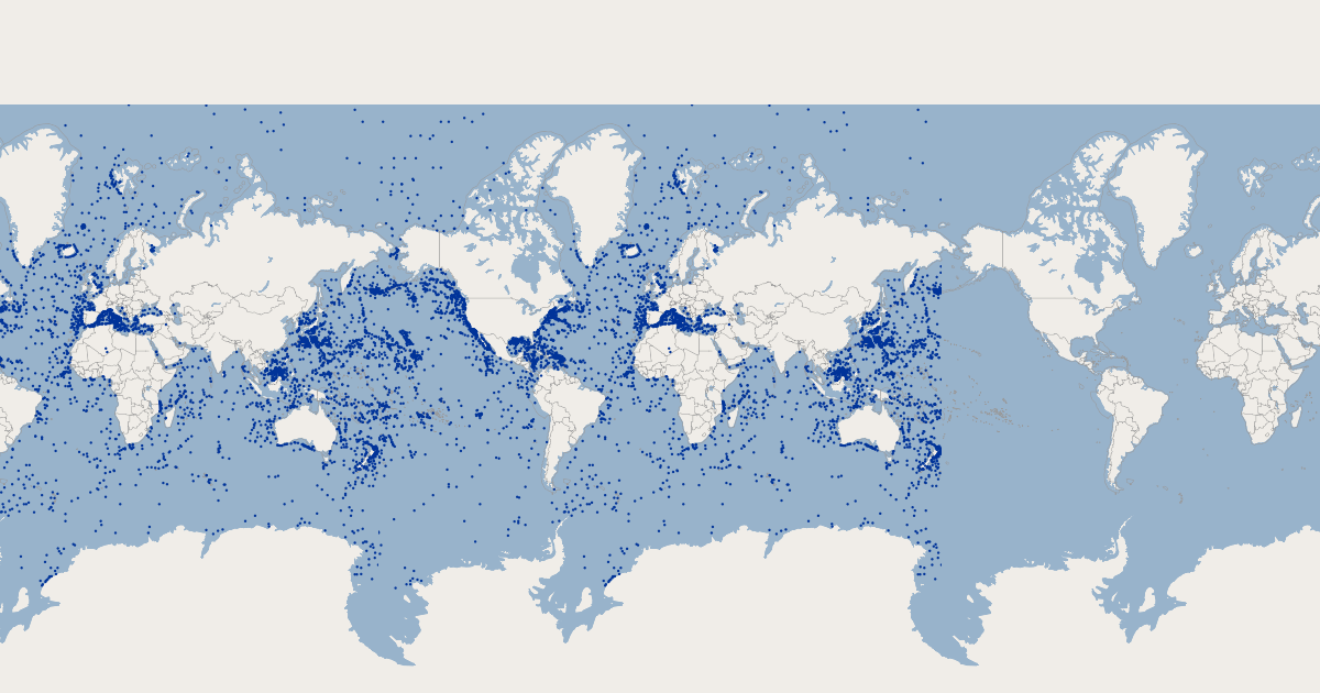 World Undersea Feature Place Names | GIS Map Data | US National Oceanic ...