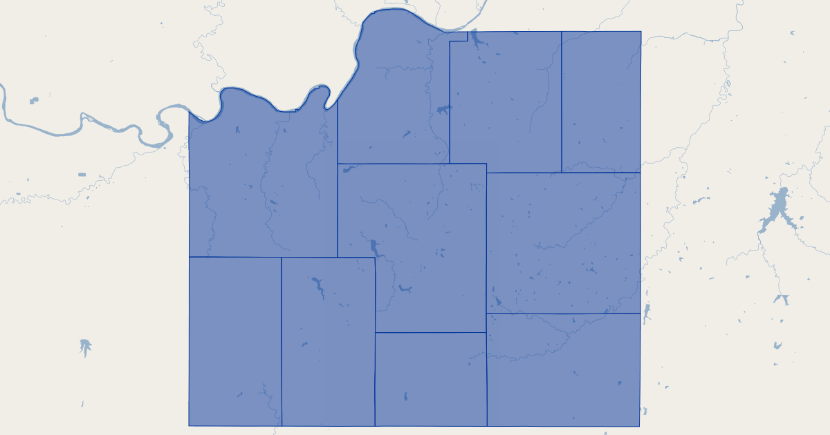 Johnson County, Kansas Political Townships GIS Map Data Johnson